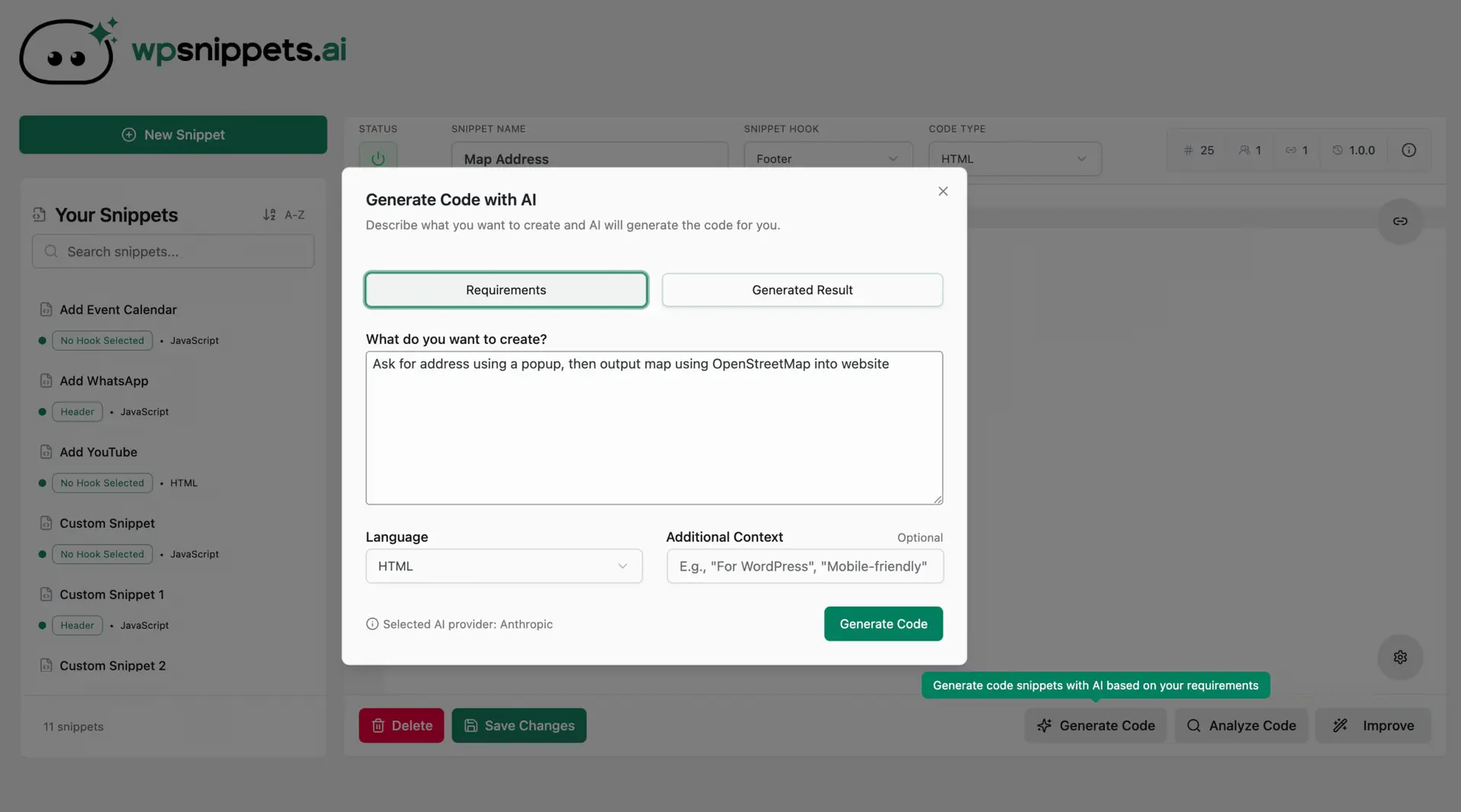 WP Snippets AI